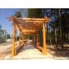 戶外水泥仿木花架長廊，新農村公園廣場防腐木葡萄架